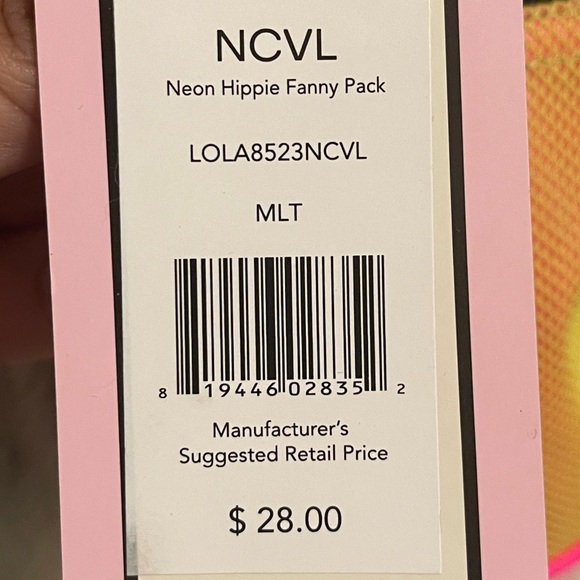 Lola Neon Hippie Festival Fanny Pack Hot Pink - Picture 6 of 6